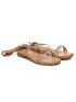 GNIST Beige Embellished Tie up Flat Sandal